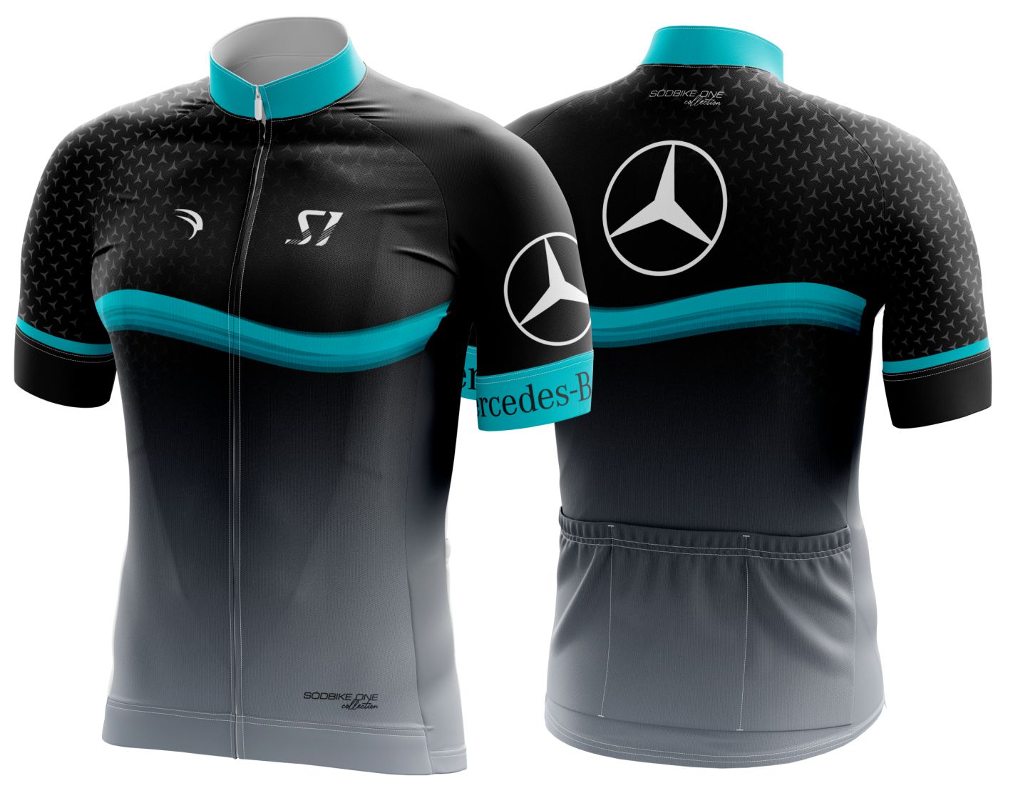 CAMISA CICLISMO MERCEDES MASCULINA SÓDBIKE, PROTEÇÃO SOLAR 20, ZIPER FULL