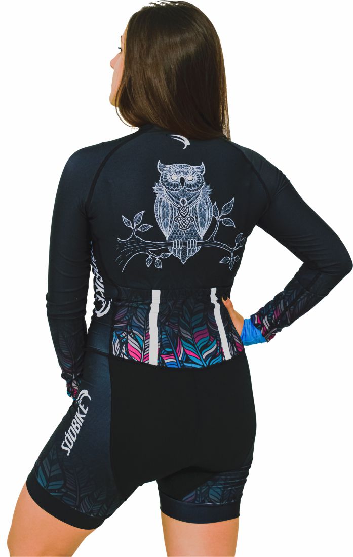 MACAQUINHO CICLISMO FEMININO SÓDBIKE, FORRO GEL E ESPUMA MISTO, MANGA LONGA