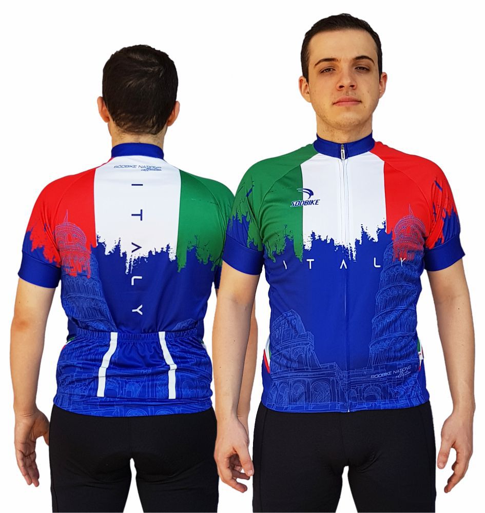 CAMISA CICLISMO MASCULINA ITÁLIA SÓDBIKE, PROTEÇÃO SOLAR 20, ZIPER FULL