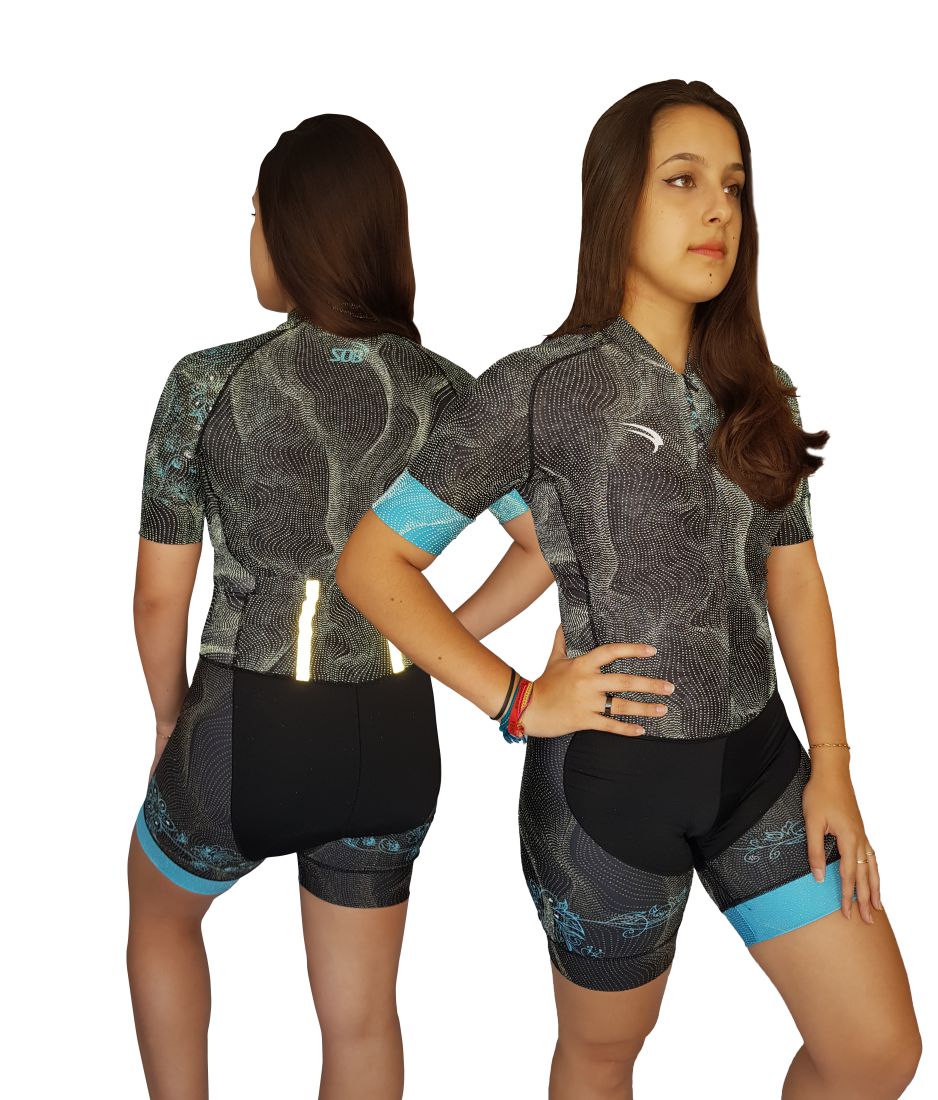 MACAQUINHO CICLISMO FEMININO SÓDBIKE, FORRO GEL E ESPUMA MISTO, TECIDO REFLETIVO