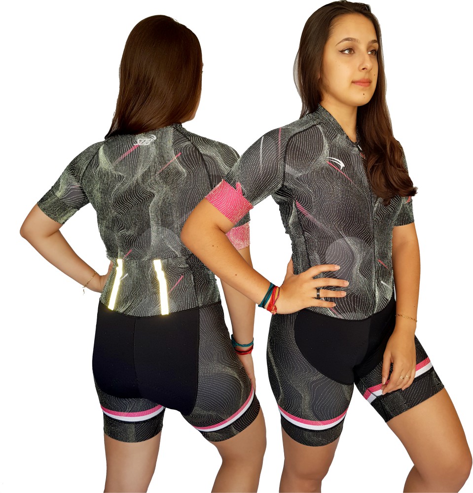 MACAQUINHO CICLISMO FEMININO SÓDBIKE, FORRO GEL E ESPUMA MISTO, TECIDO REFLETIVO