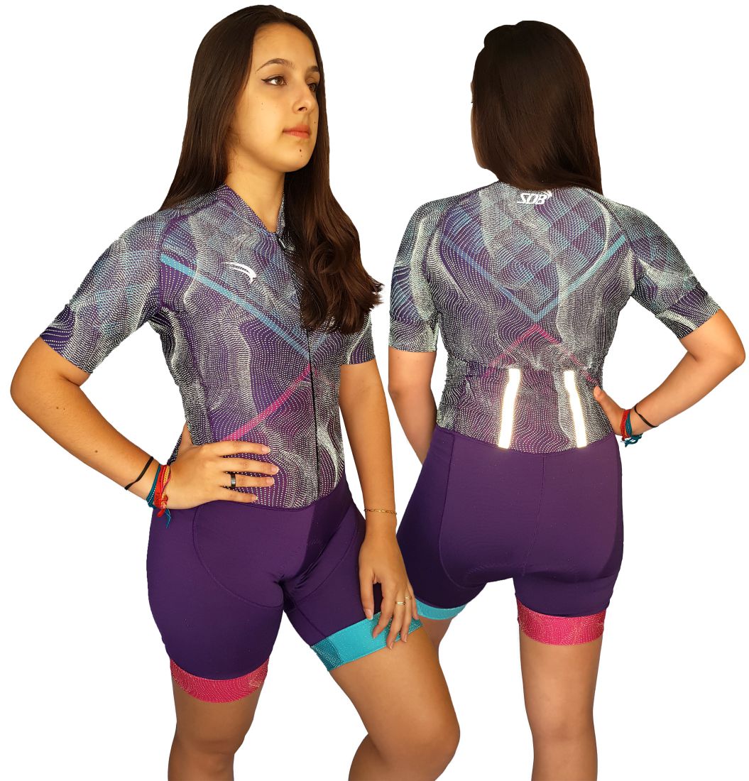 MACAQUINHO CICLISMO FEMININO SÓDBIKE, FORRO GEL E ESPUMA MISTO, TECIDO REFLETIVO
