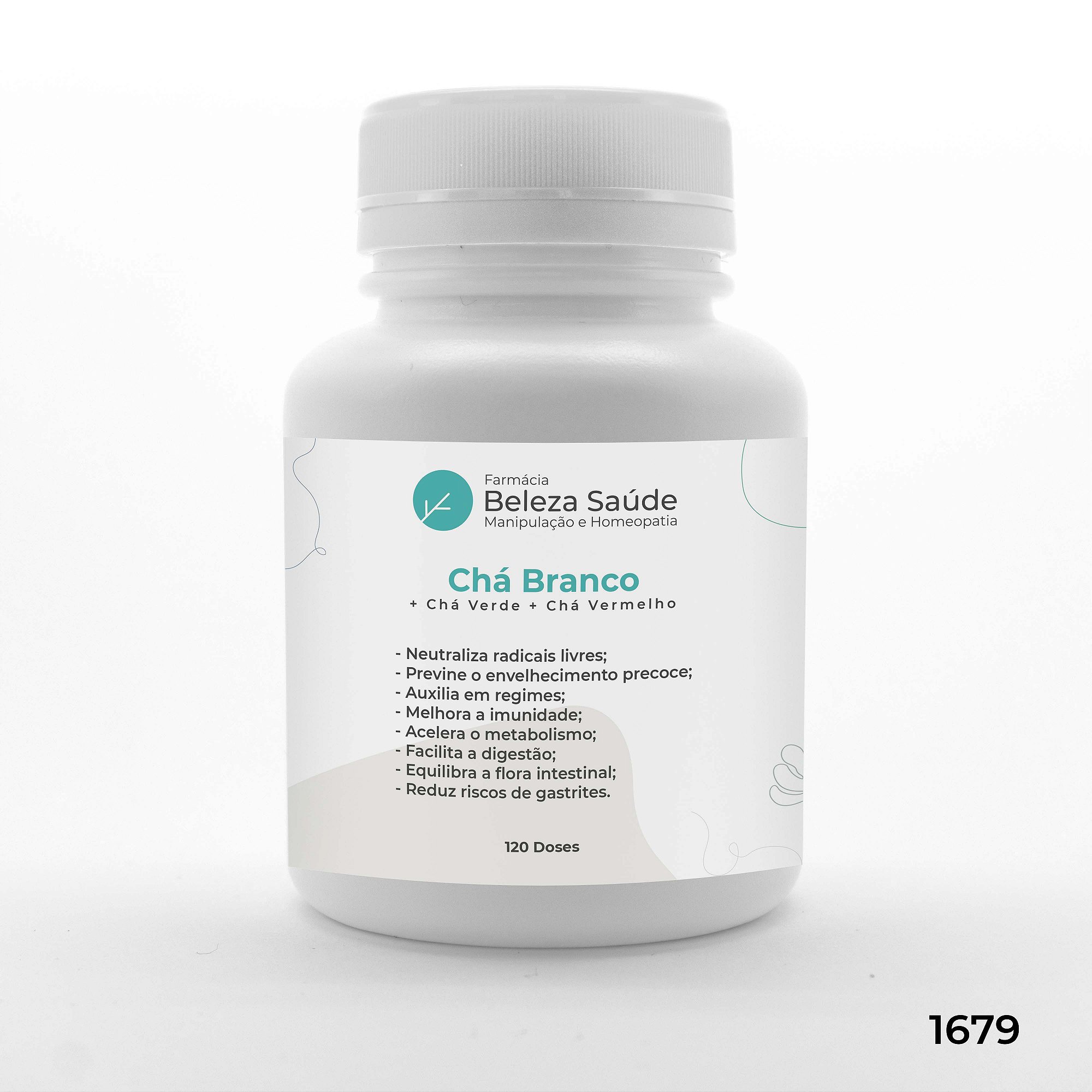 Chá Branco + Chá Verde + Chá Vermelho - Diurético e Metabólico - 120 doses