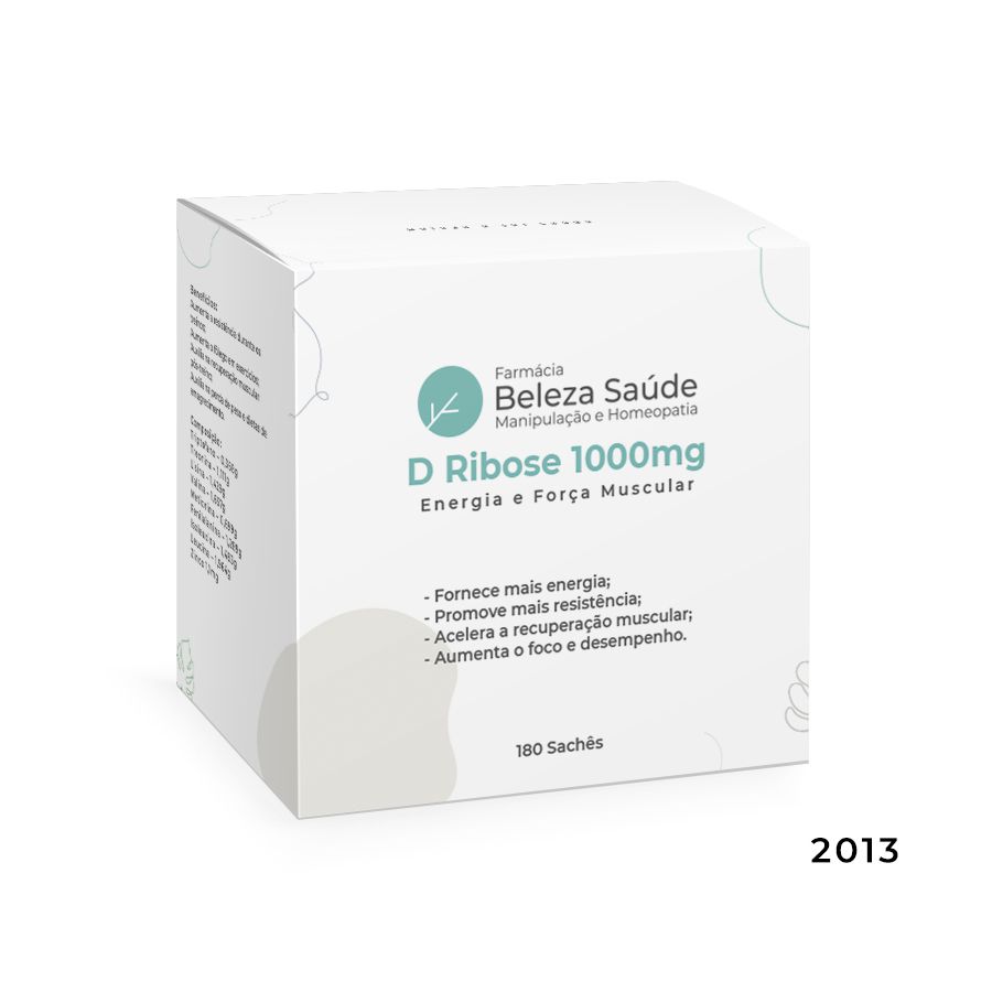 D Ribose 1000mg Energia e Força Muscular - 180 doses
