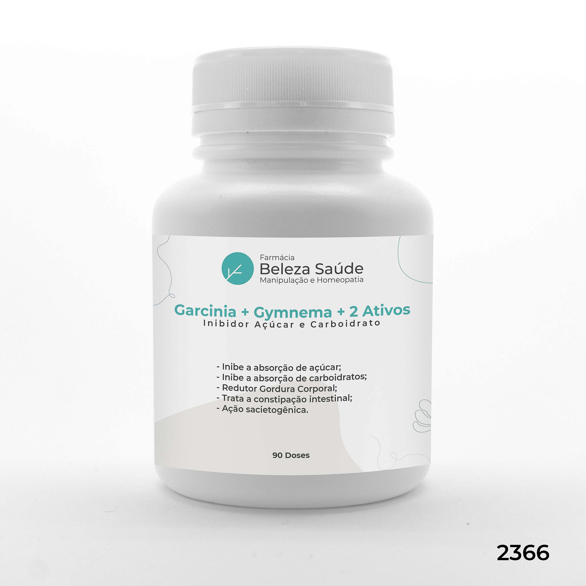 Garcinia + Gymnema + 2 Ativos - Inibidor Açúcar e Carboidrato - 90 doses