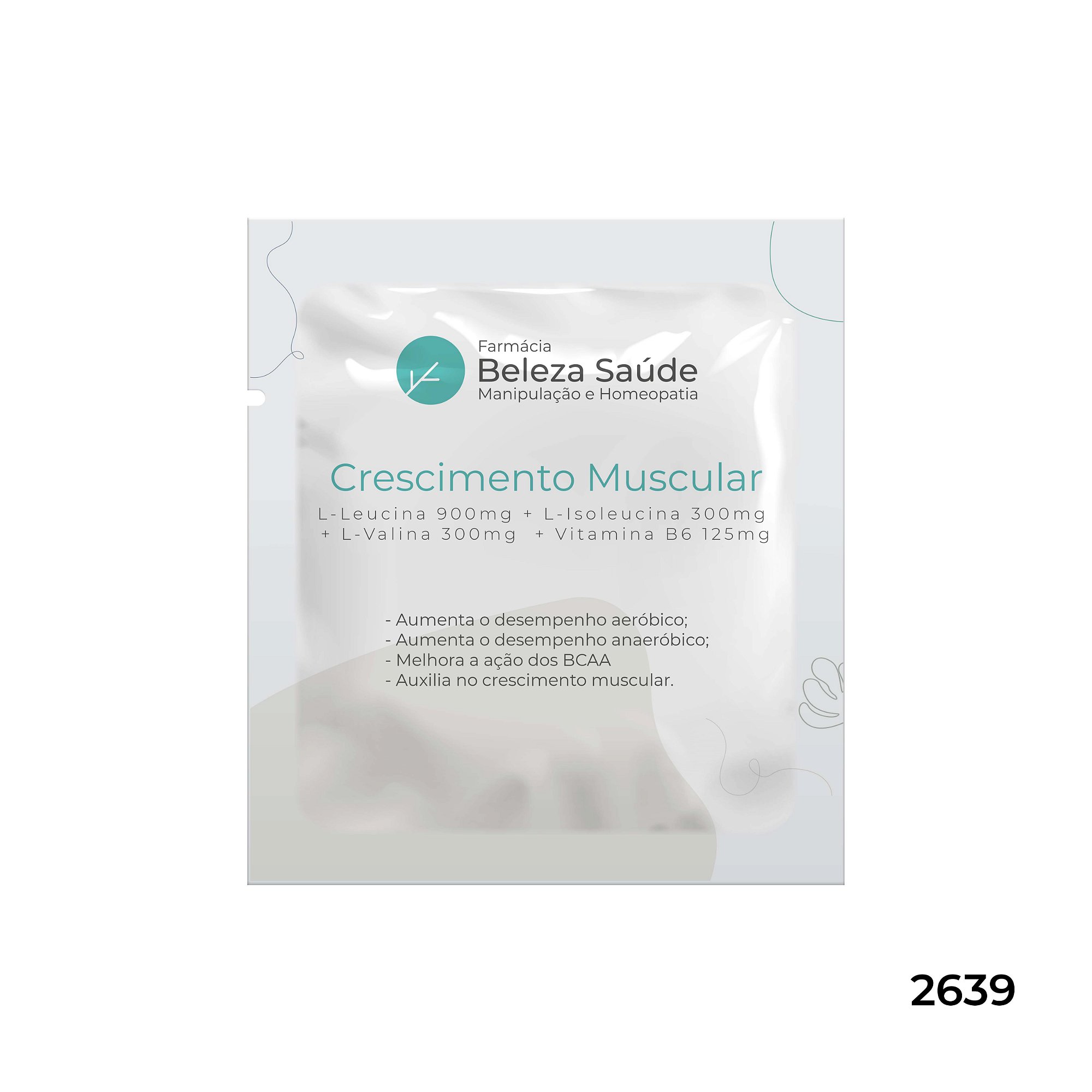 L-Leucina 900mg + L-Isoleucina 300mg + L-Valina 300mg  + Vitamina B6 125mg : Suplemento Forte para Crescimento Muscular - 180 doses