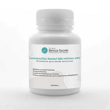 Lactobacillus Reuteri 600 milhões UFC - Probiótico Saúde Intestinal - 120 doses