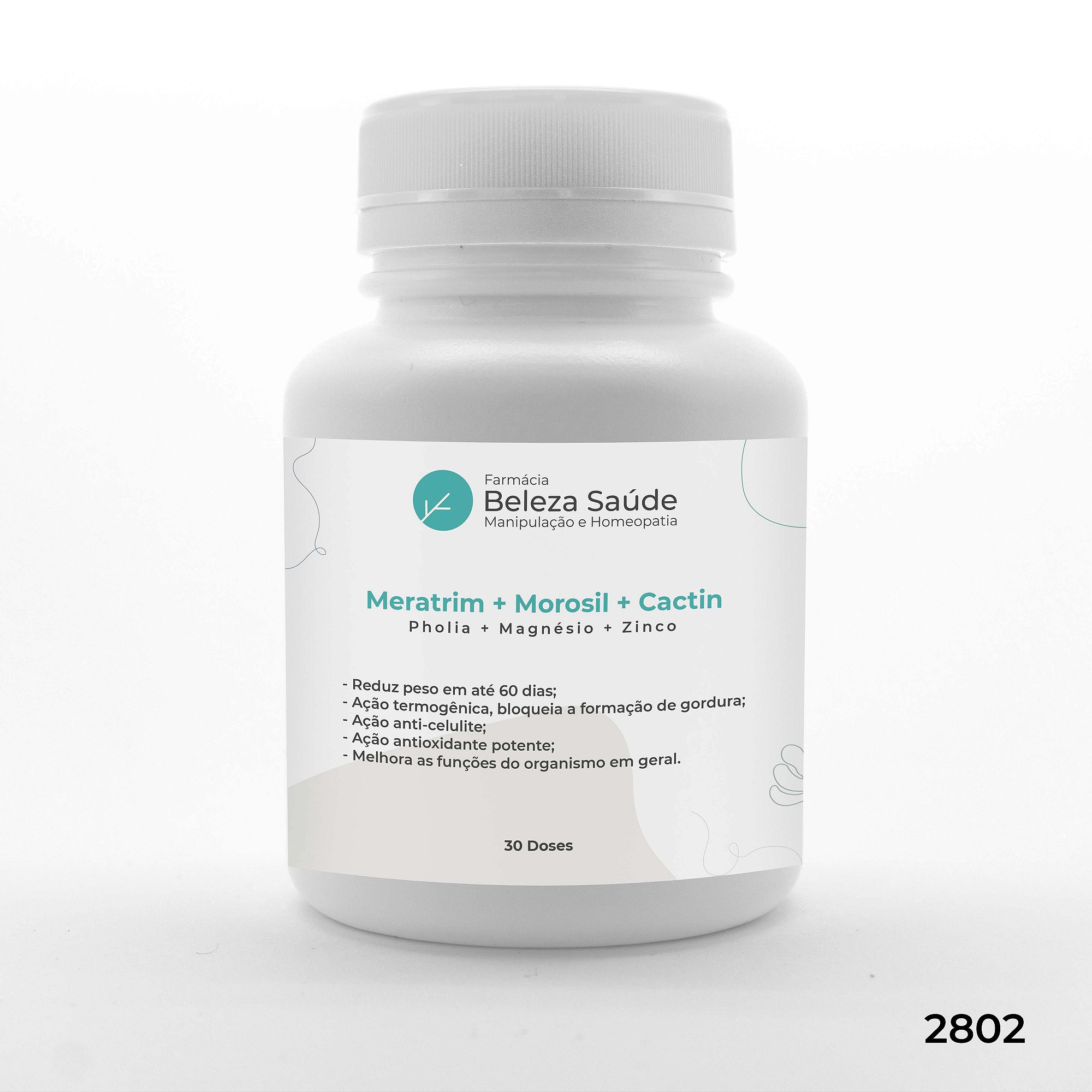 Meratrim + Morosil + Cactin + Pholia + Magnésio + Zinco : Emagrecimento e Reposição de Vitaminas e Minerais - 30 doses