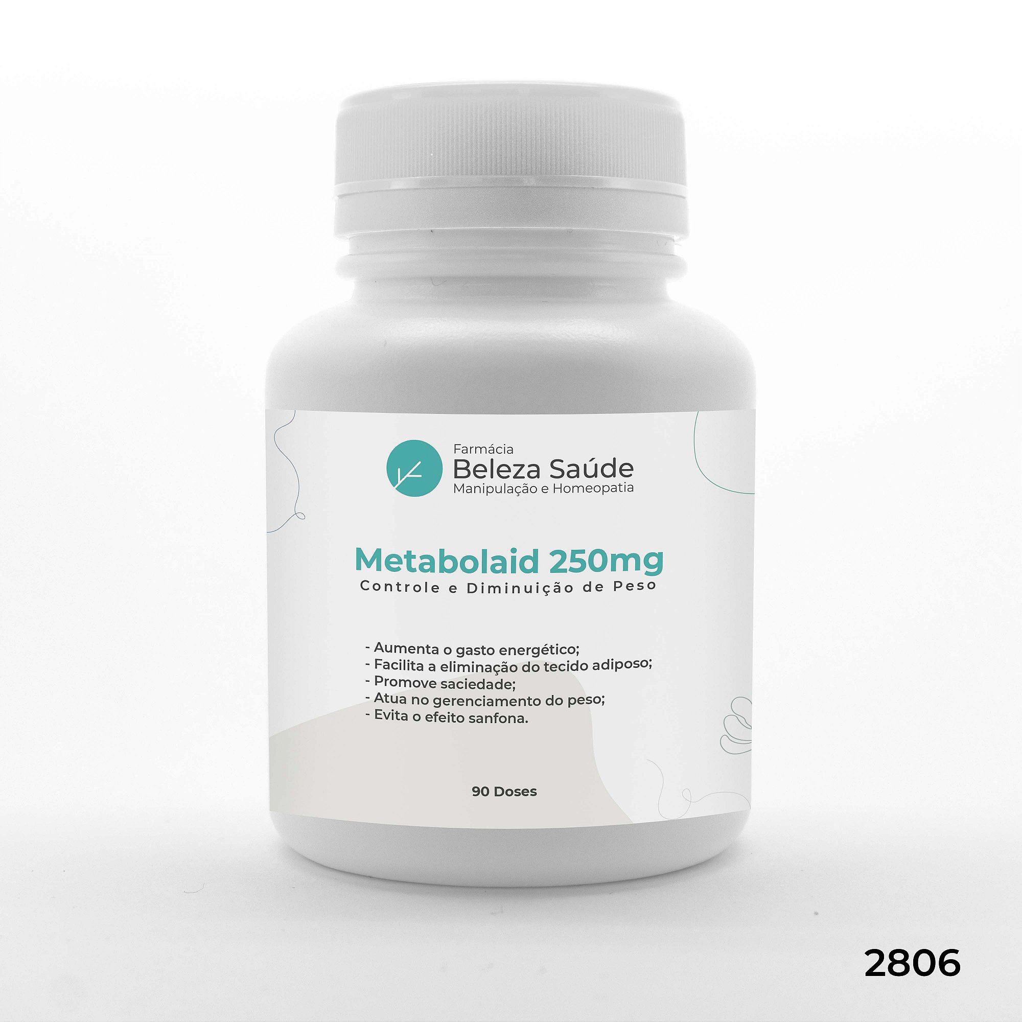 Metabolaid 250mg : Controle e Diminuição de Peso, Combate o Efeito Sanfona - 90 doses