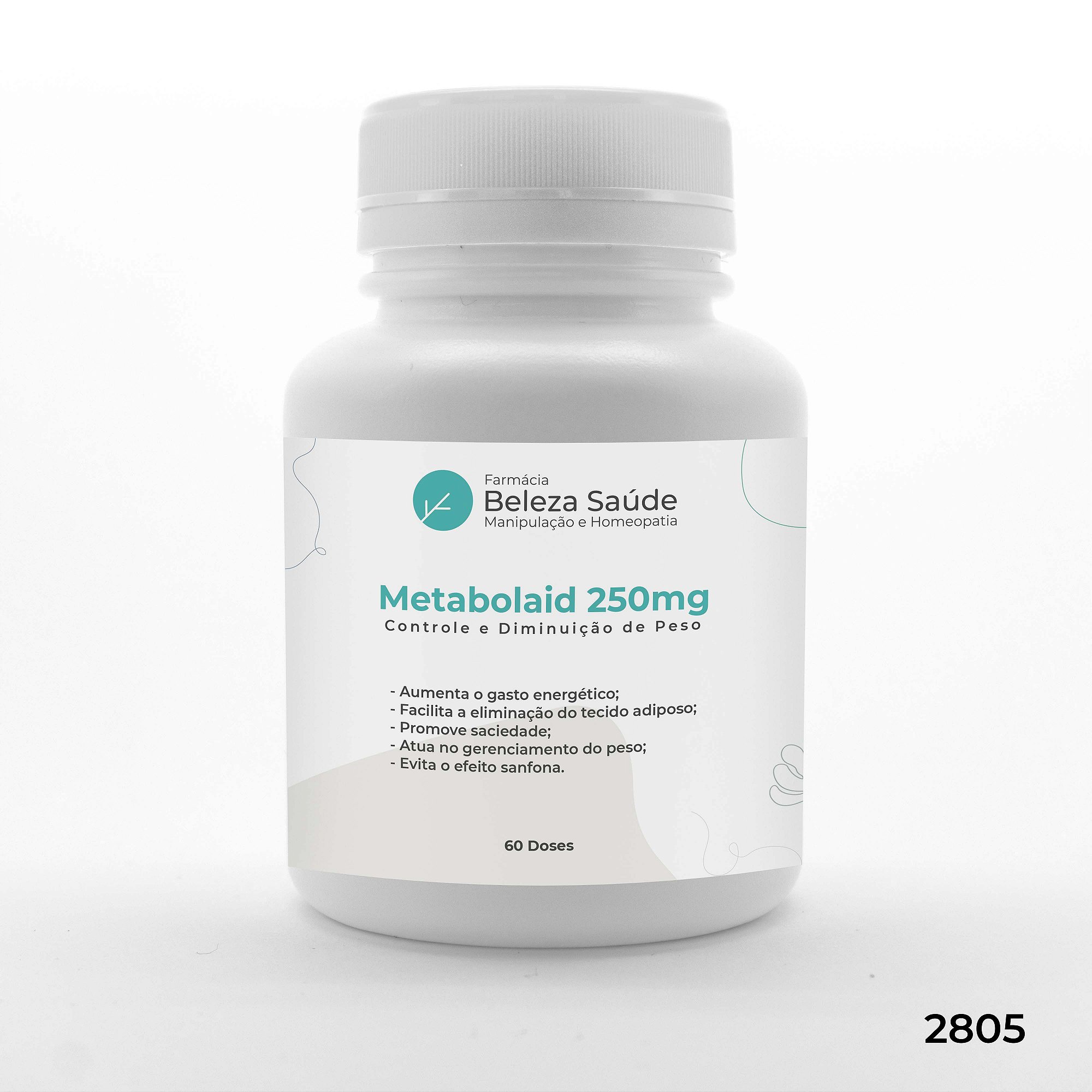 Metabolaid 250mg : Controle e Diminuição de Peso, Combate o Efeito Sanfona - 60 doses