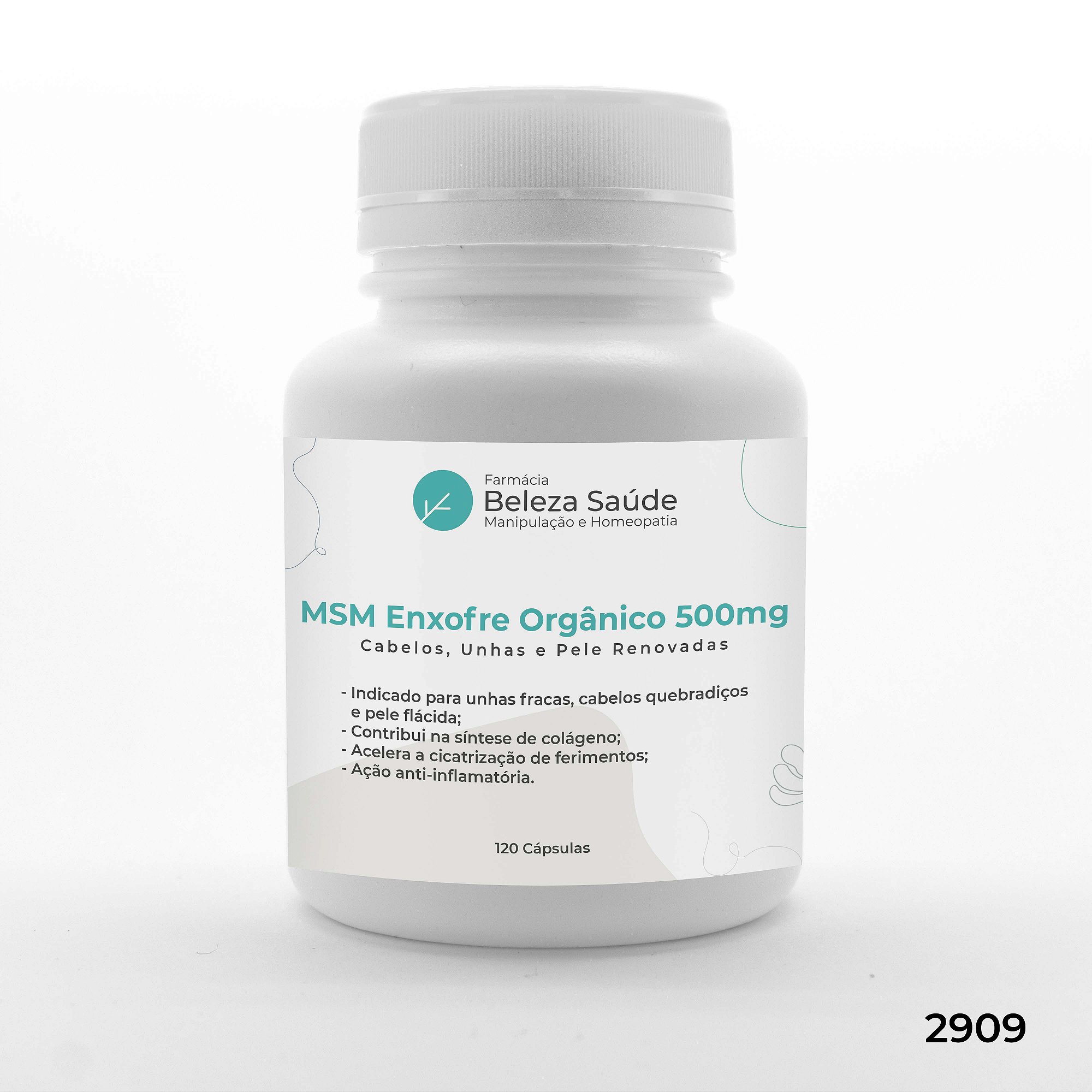 Msm Enxofre Orgânico 500mg - Cabelos, Unhas e Pele Renovadas - 120 doses