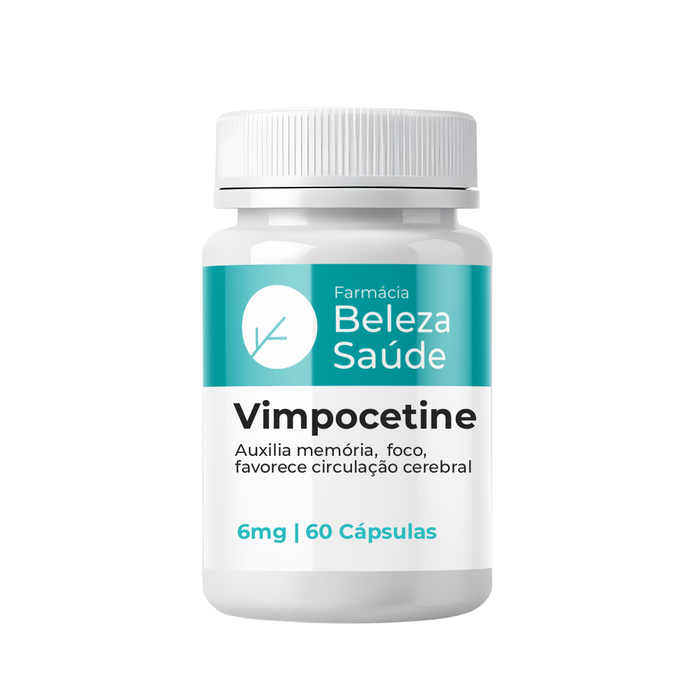 Vimpocetina 6mg : Neuroprotetor Melhora Memória Pensamento - 60 Cápsulas