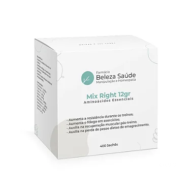 Mix Right 12gr - 8 Aminoácidos Essenciais - 400 Sachês