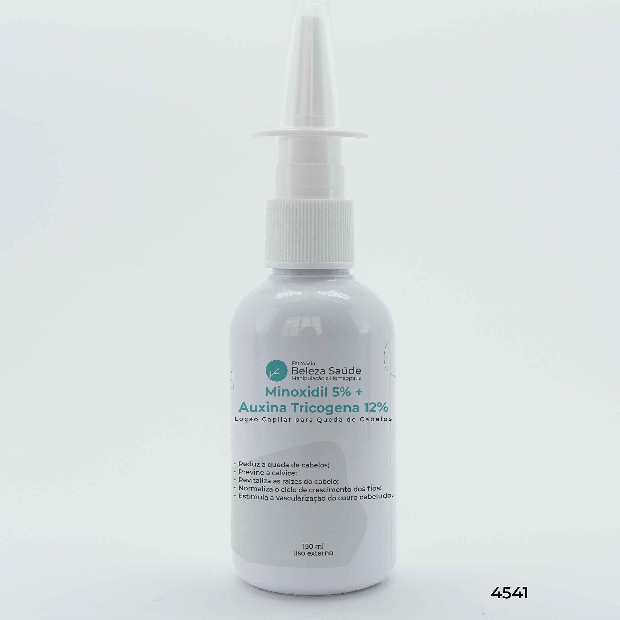 Minoxidil 5% + Auxina Tricogena 12% : Loção Capilar para Queda de Cabelos Calvície - 150ml
