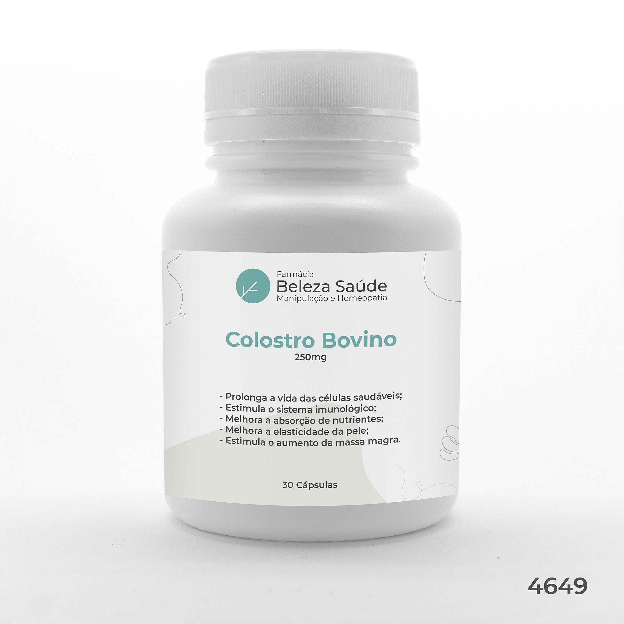 Colostro Bovino 250mg : 30 Cápsulas