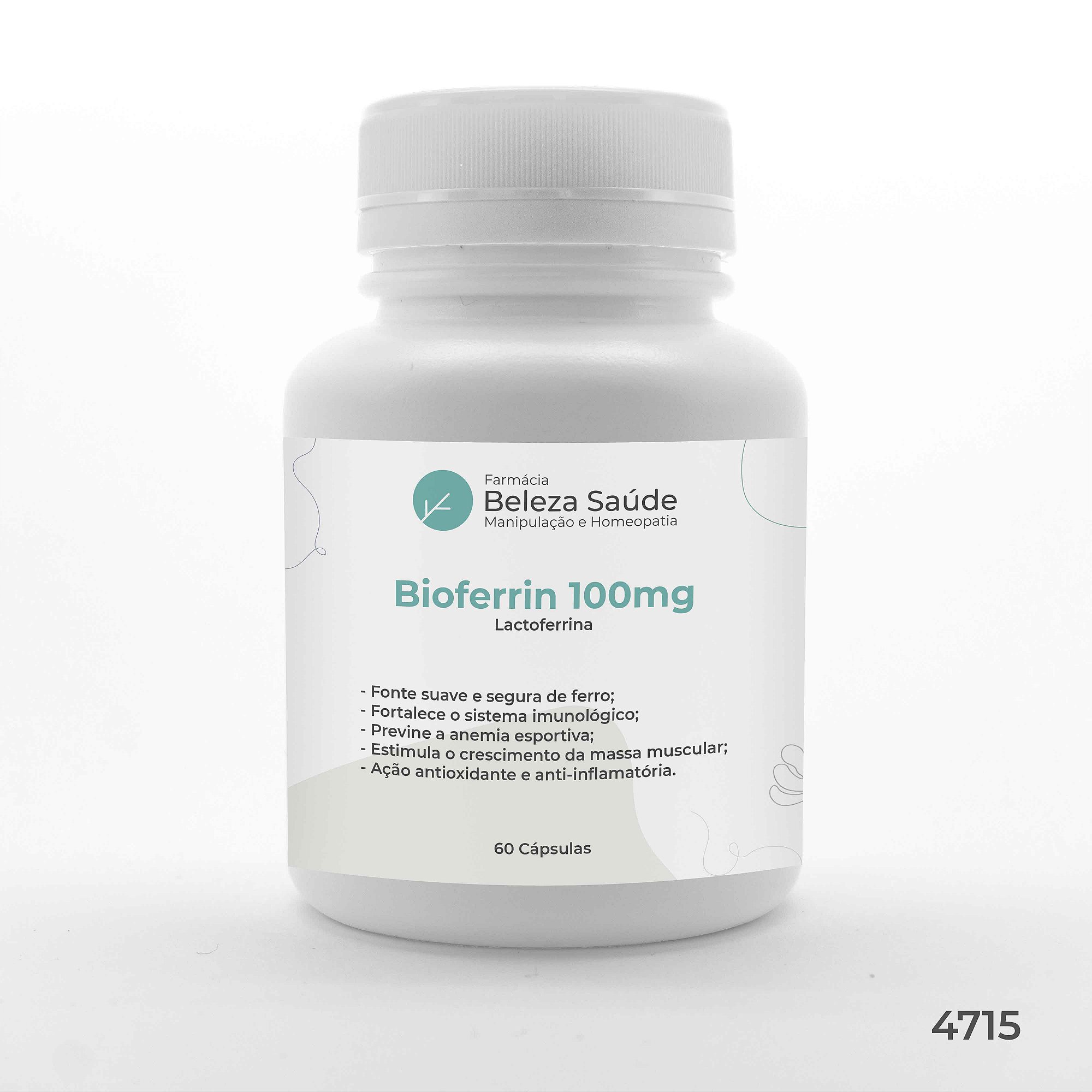 Bioferrin 100mg :  ( Lactoferrina )  Imunidade 60 Cápsulas