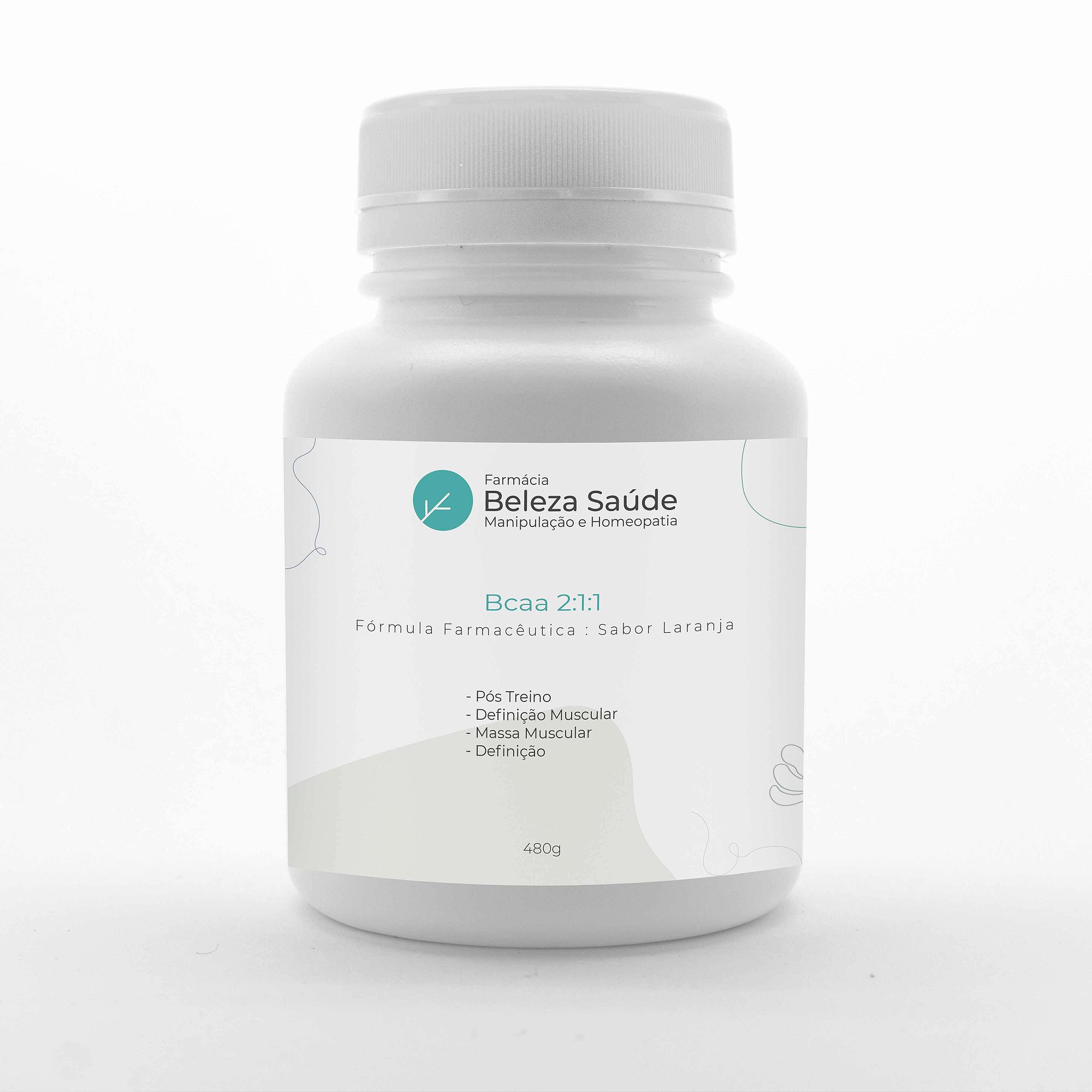 Bcaa 2:1:1 - Fórmula Farmacêutica : Pote com 480g  Sabor Laranja