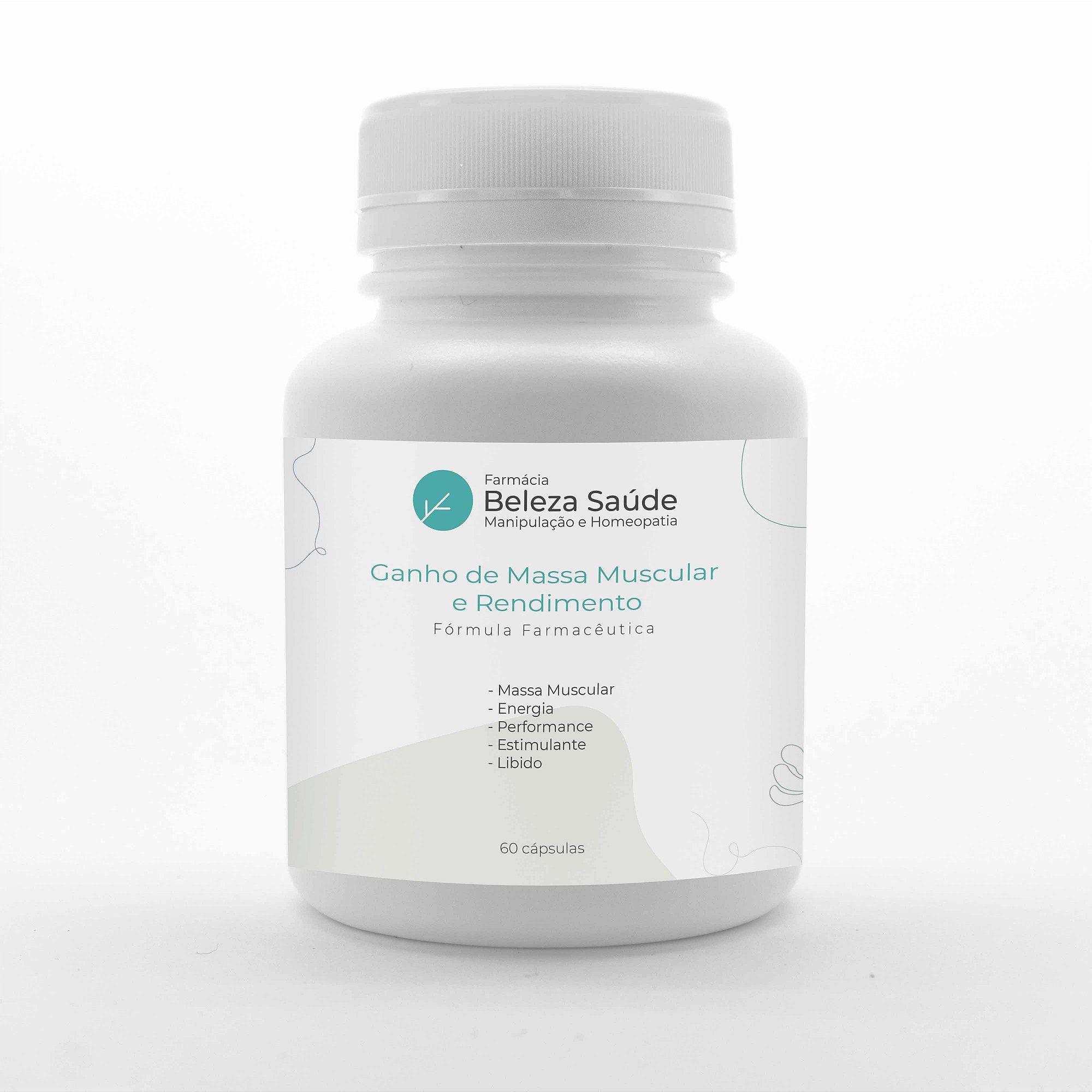 Ganho de Massa Muscular e Rendimento :  Fórmula Farmacêutica 60 Cápsulas