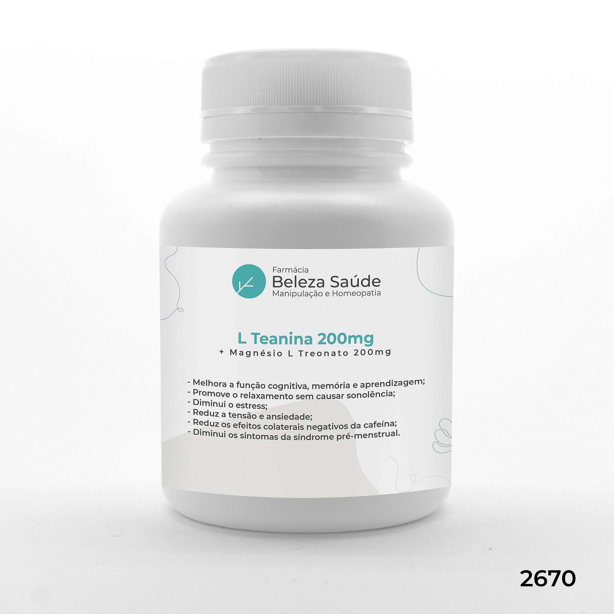 L Teanina 200mg + Magnésio L Treonato 200mg
