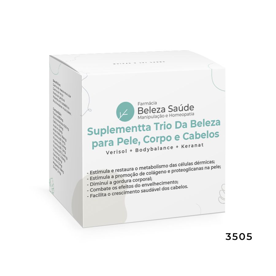 Suplementta Trio Da Beleza para Pele, Corpo e Cabelos :  Verisol + Bodybalance + Keranat
