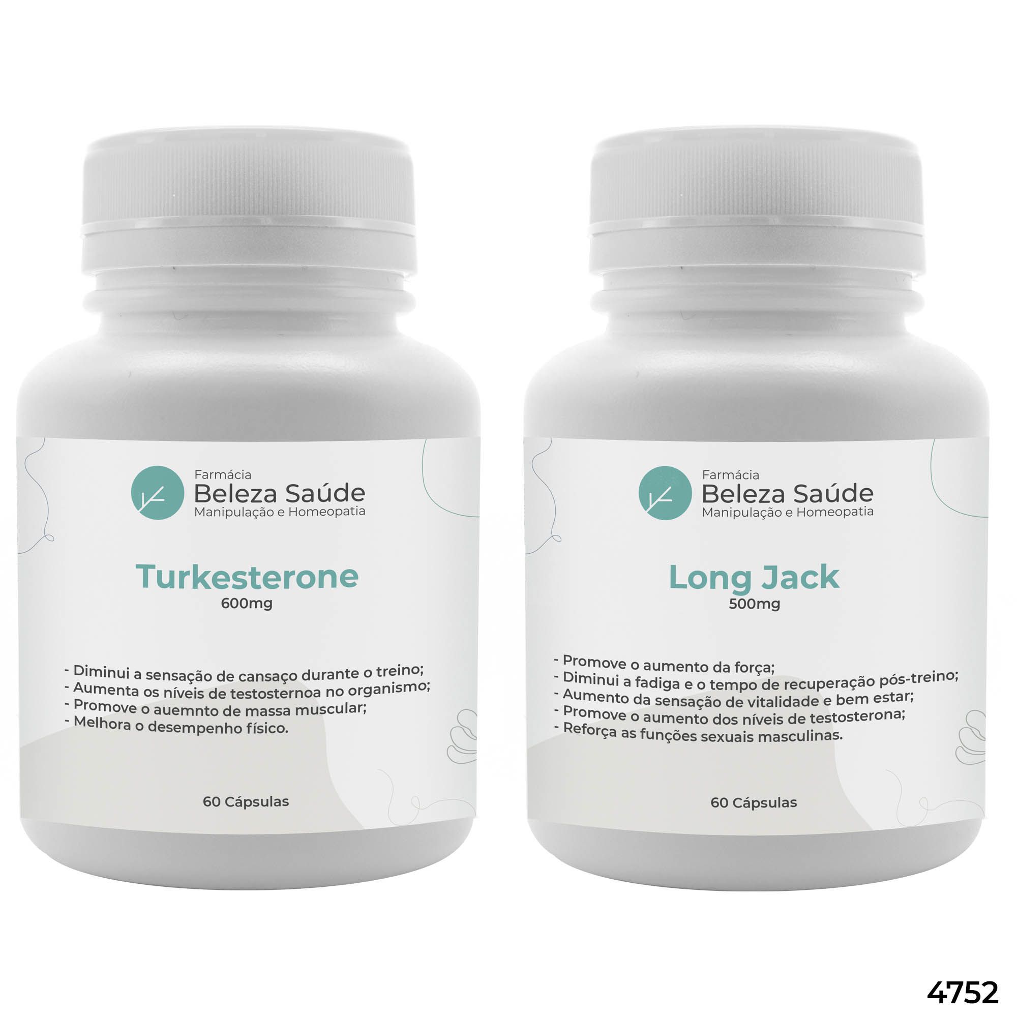 Turkesterone 600mg 60 Caps + Long Jack 500mg 60 Caps ; 2 Produtos para Bombar