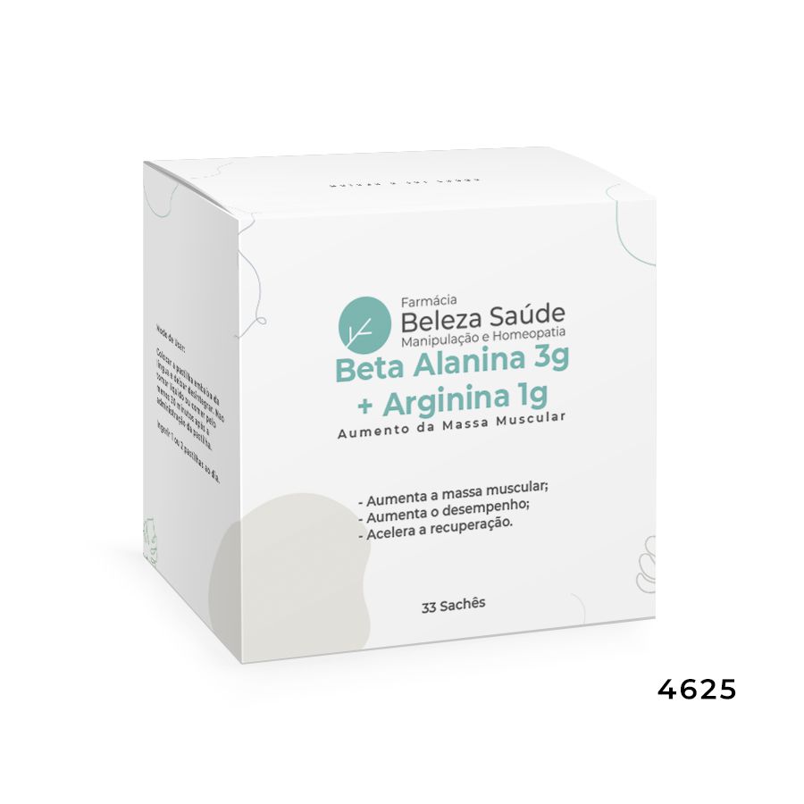 Beta Alanina 3g + Arginina 1g - Aumento da Massa Muscular