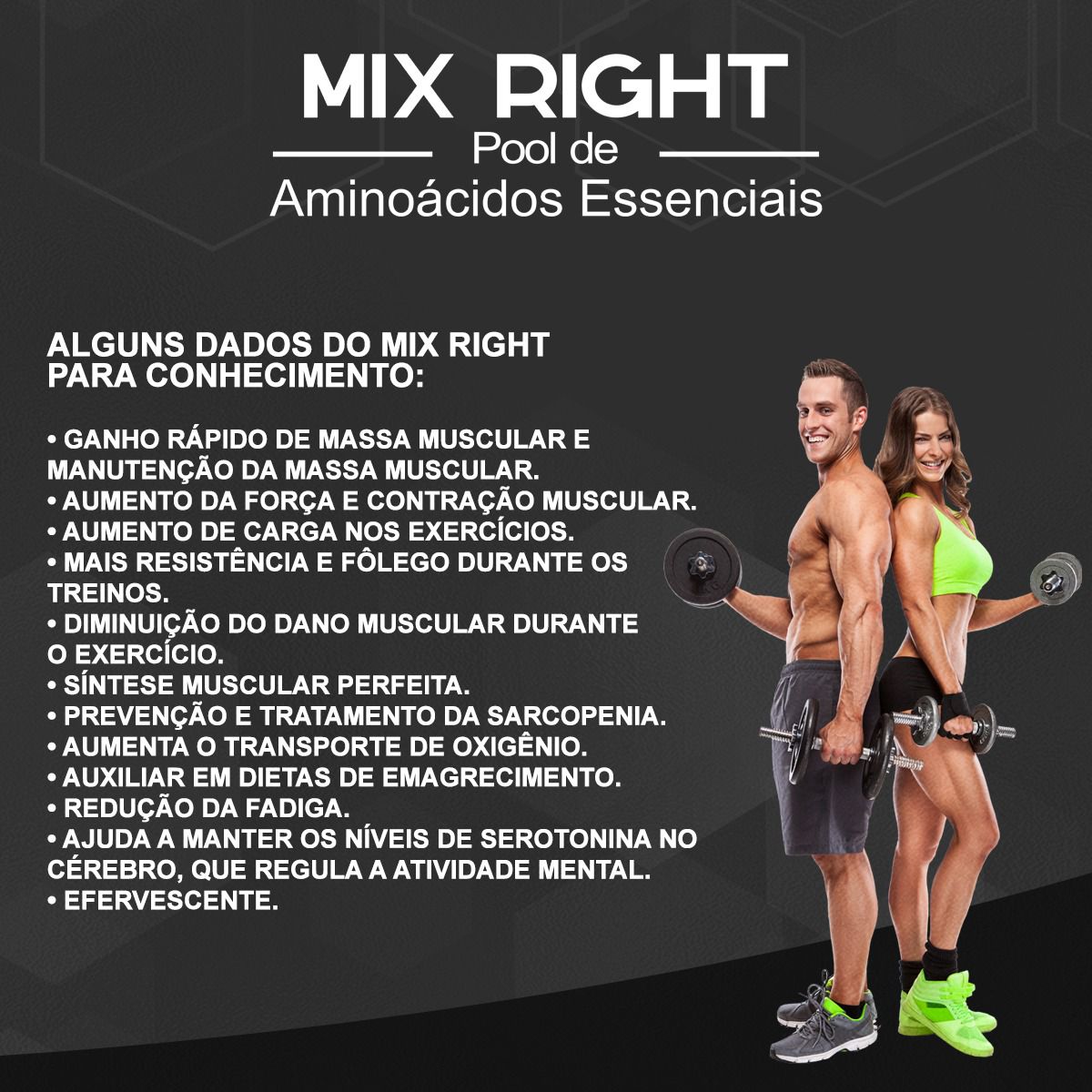 Mix Right 12gr - Aminoácidos Essenciais com a Proporção Molar do Dr. Lair Ribeiro - 120 Sachês