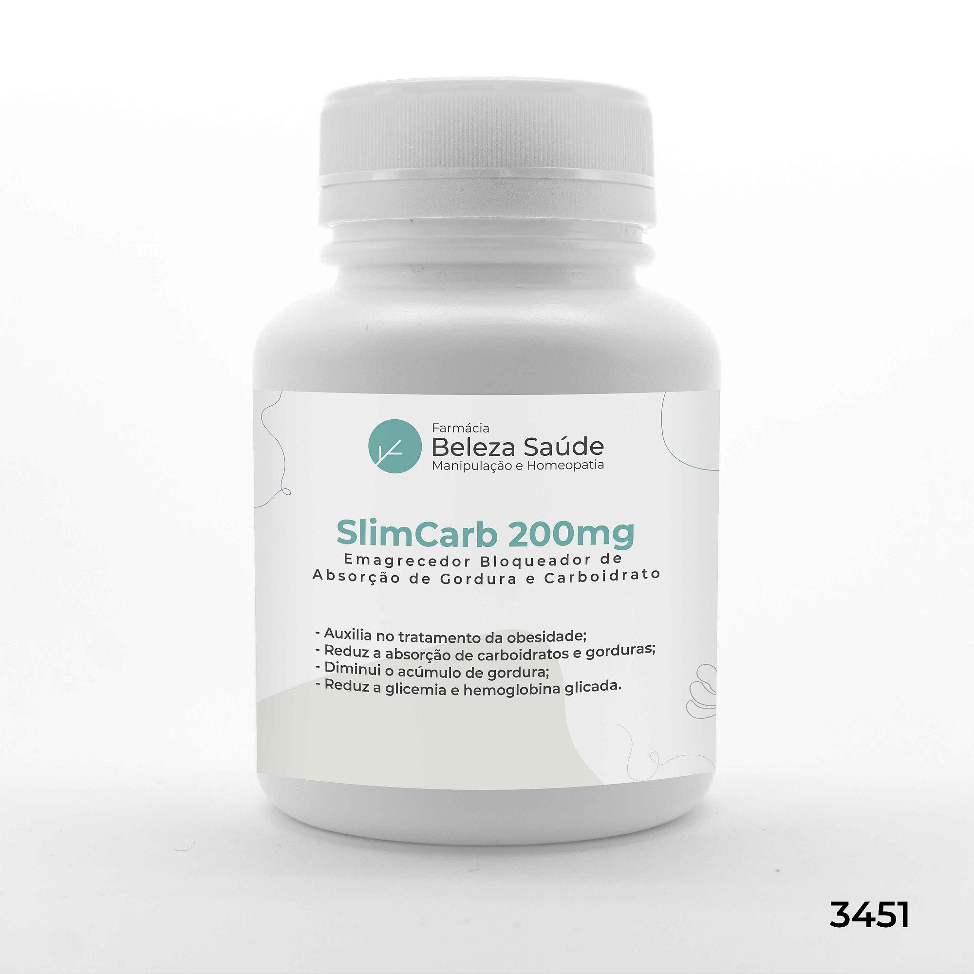 SlimCarb 200mg - Emagrecedor Bloqueador de Absorção de Gordura e Carboidrato