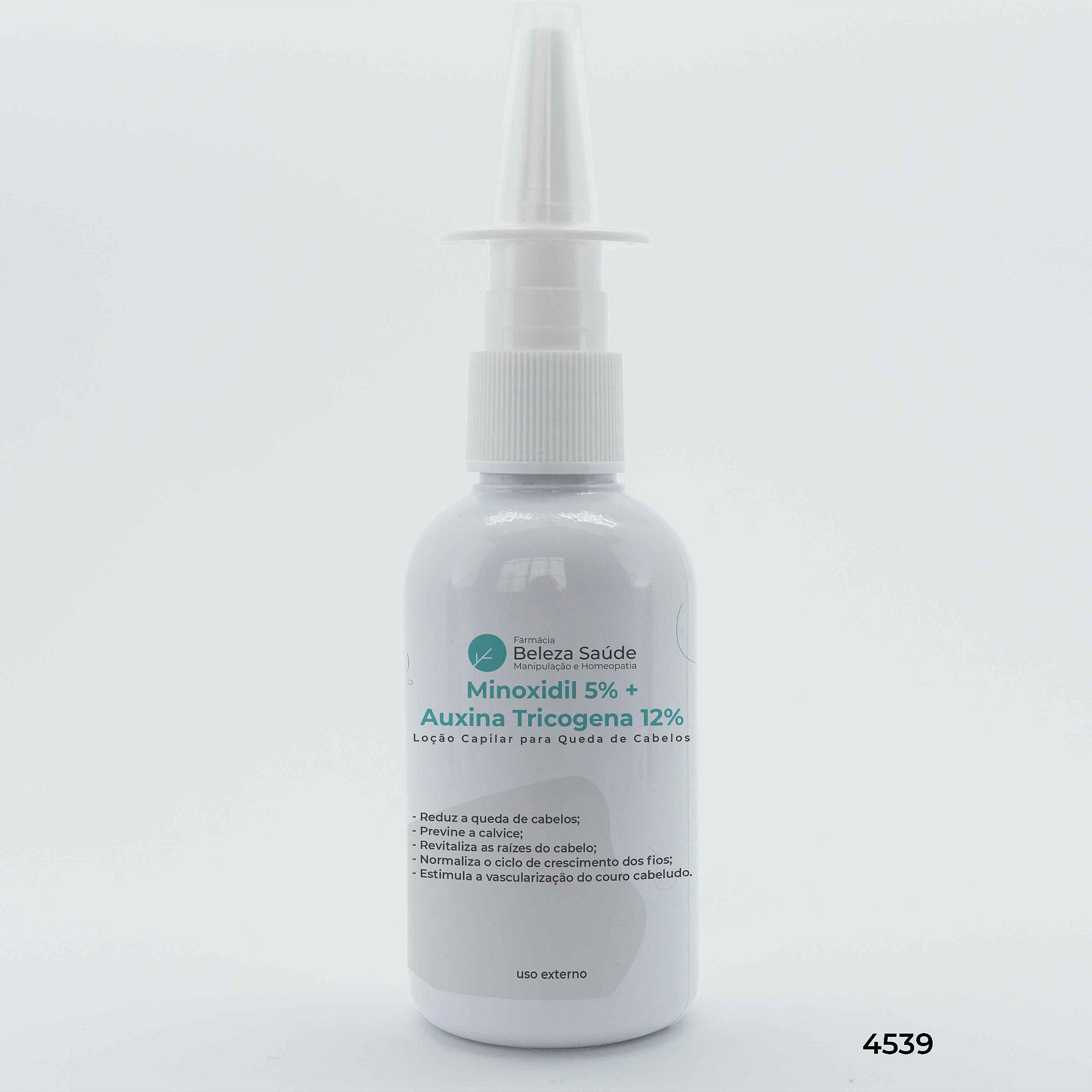 Minoxidil 5% + Auxina Tricogena 12% : Loção Capilar para Queda de Cabelos Calvície