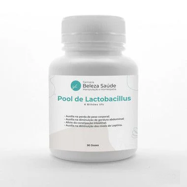 Probióticos para Emagrecer Perda Peso : Pool de Lactobacillus 6 Bilhões Ufc - 90 doses