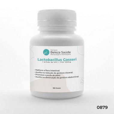 Probiótico para Gordura Localizada : Lactobacillus Gasseri 1 bilhão de UFC + FOS 100mg - 120 doses