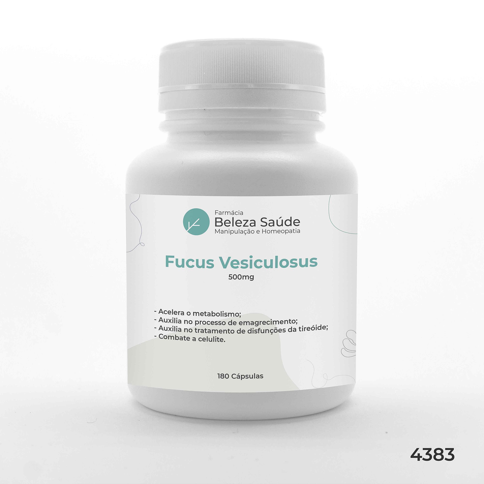 Fucus Vesiculosus 500mg : ( Alga Parda ) 180 Cápsulas