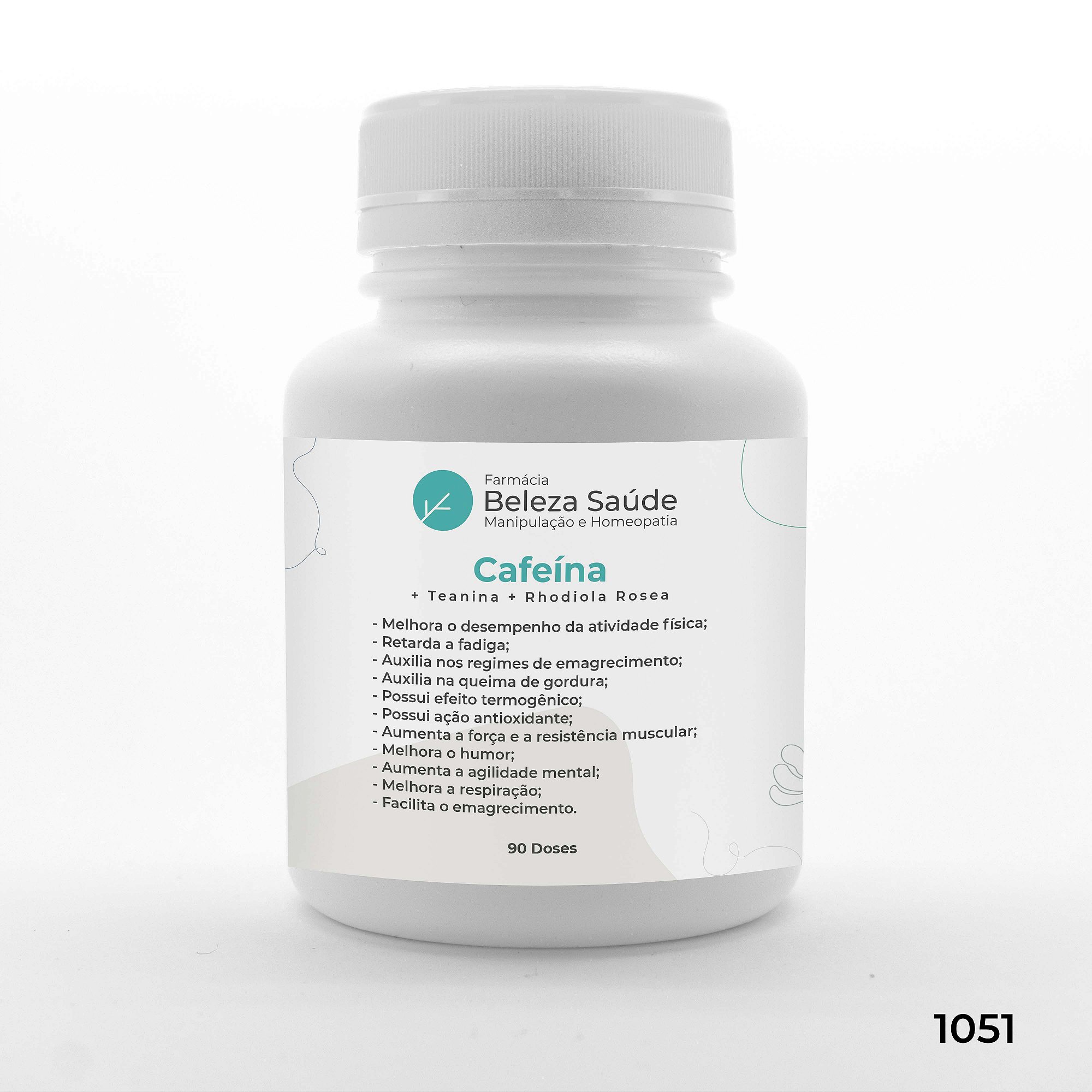 Cafeína + Teanina + Rhodiola Rosea -  Memória e Aprendizado - 90 doses