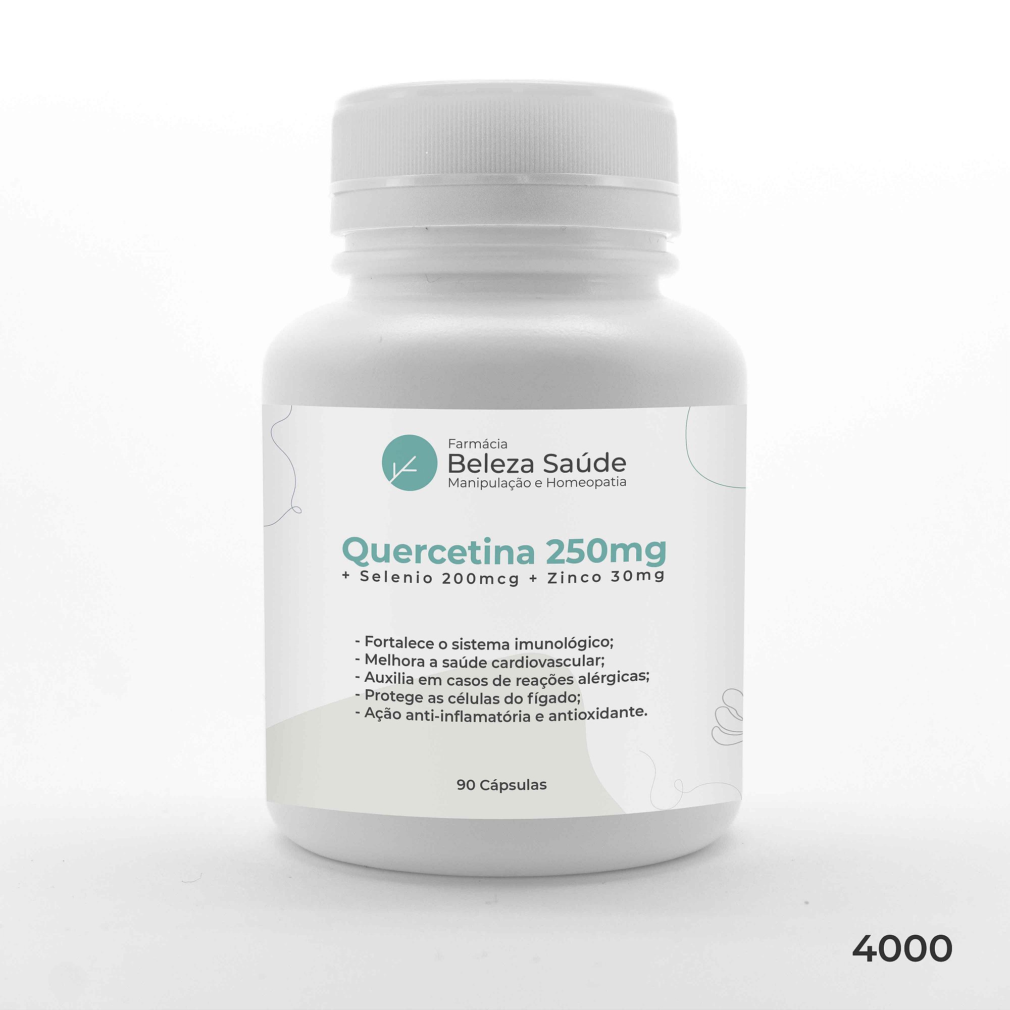 Quercetina 250mg + Selenio 200mcg + Zinco 30mg : 90 Cápsulas