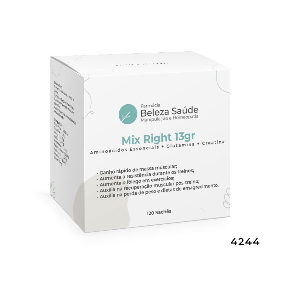 Mix Right 13 Gramas + Glutamina + Creatina : 120 Sachês