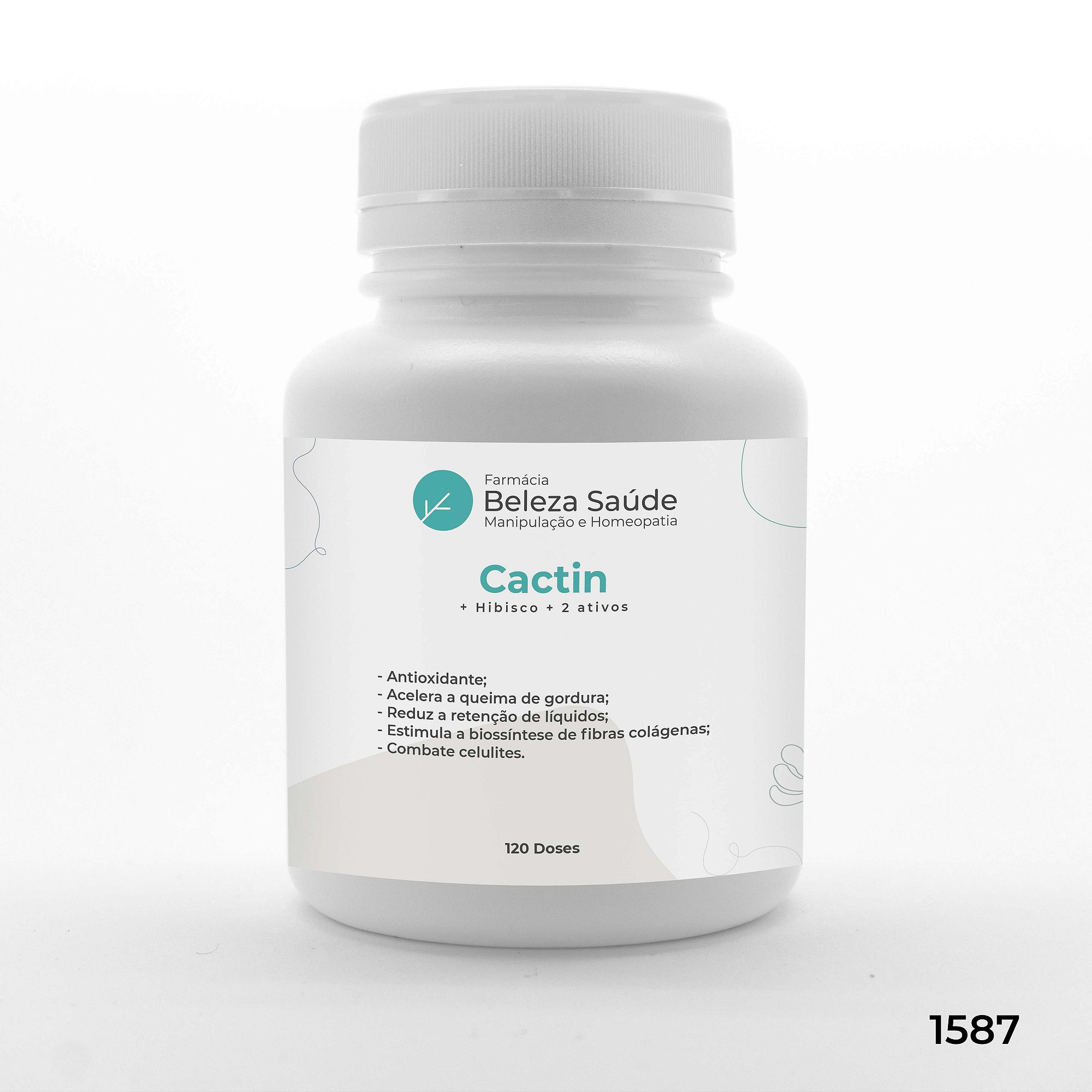 Cactin + Hibiscos + 2 Ativos - Elimina Excesso de Fluídos - 120 doses