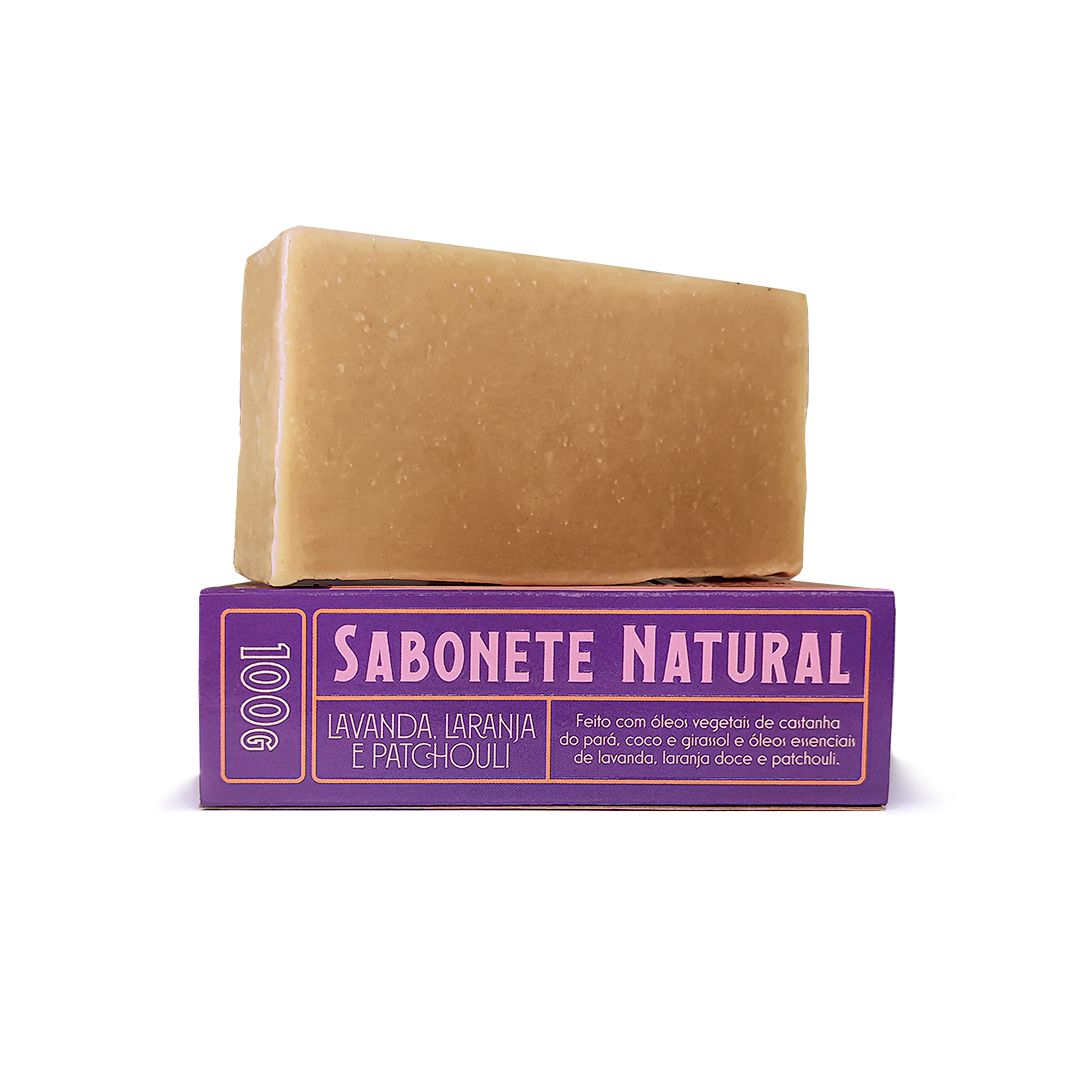 Sabonete Artesanal Natural de Lavanda, Laranja e Patchouli - 100g