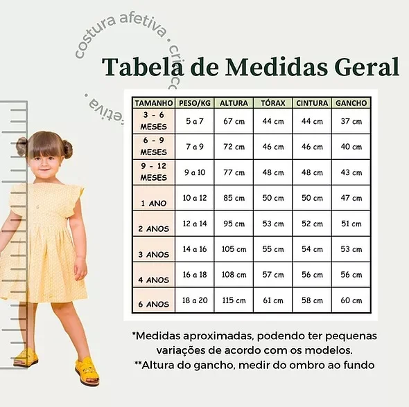 Tabelas de Medidas - Babalu Kids