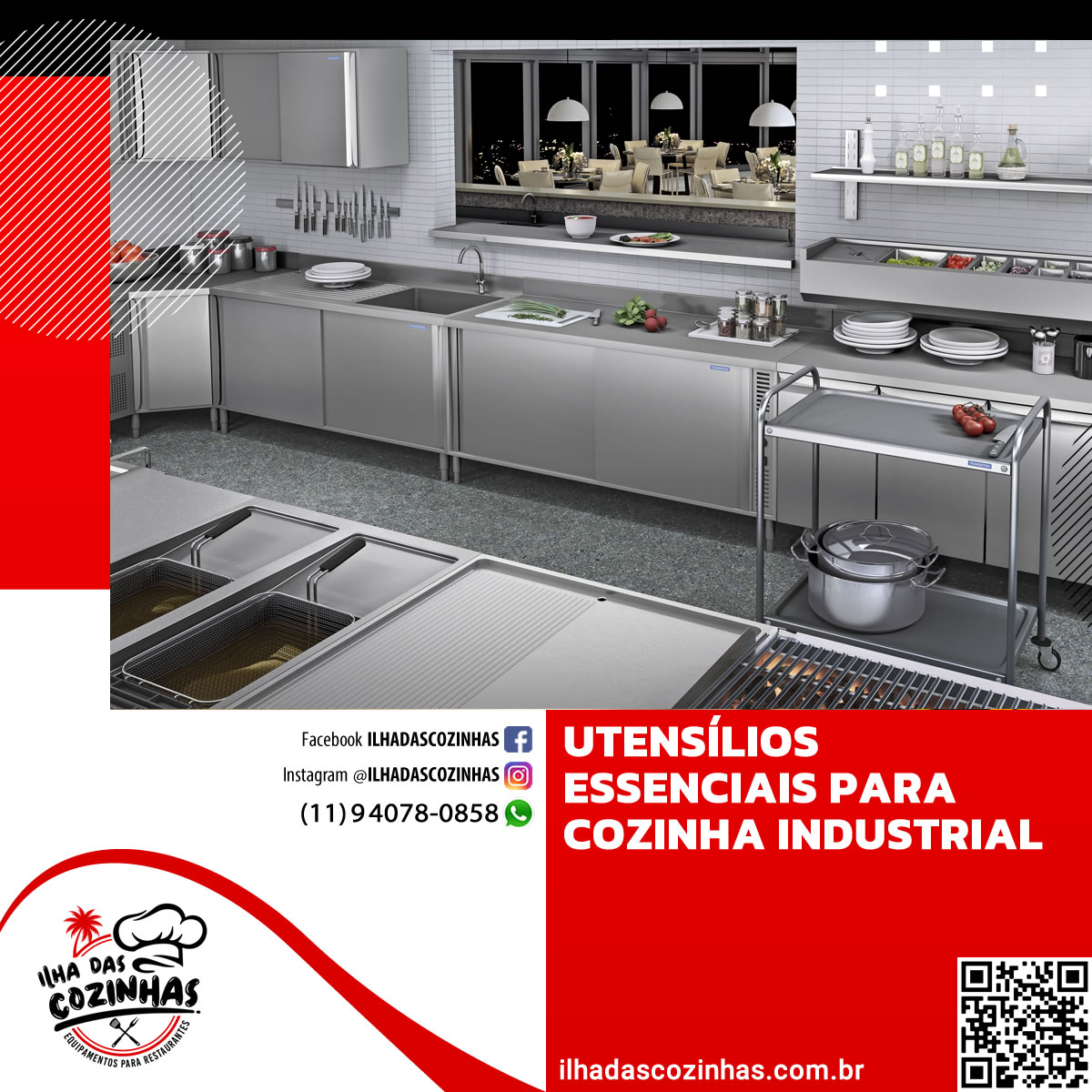 Utensílios Essenciais para Cozinha Industrial⁠ - Ilha das Cozinhas -  Comércio de equipamentos para Bares e Restaurantes