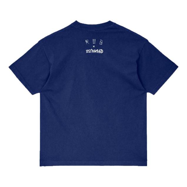 CAMISETA RUA WEAR X ESTRANHO LANÇA GRAFF AZUL MARINHO - Ruawear