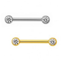 Barbell de Titânio Com Zircônias p/ Mamilo