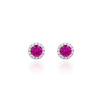 Brinco redondo 9mm pink
