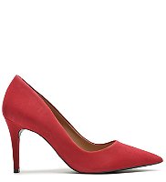 Scarpin Arezzo Vermelho Nobuck Salto Fino Chilli Red Carmesin Store