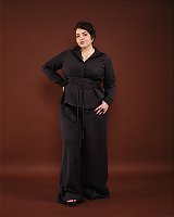CALÇA ALFAITARIA RETA COTELE PRETO