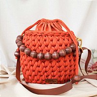 Bolsa Feminina de Crochê Clássica - Terracota - Bloom Loja