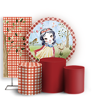 KIT Redondo Trio e Faixa - Branca de Neve - Sublimado 3D