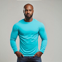 Camisa Manga Longa Masculina UV 50+ Dry Fit Esportiva Azul Claro