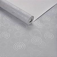 Papel De Parede Importado Texturizado Prata Poa Bolinha