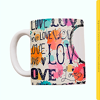 Caneca Branca Lisa 325ml - Love