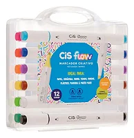 MARCADOR CRIATIVO 12 CORES FLOW - CIS